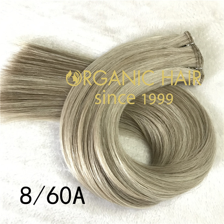 Hand tied weft full cuticle intact and double drawn color8/60A   C97